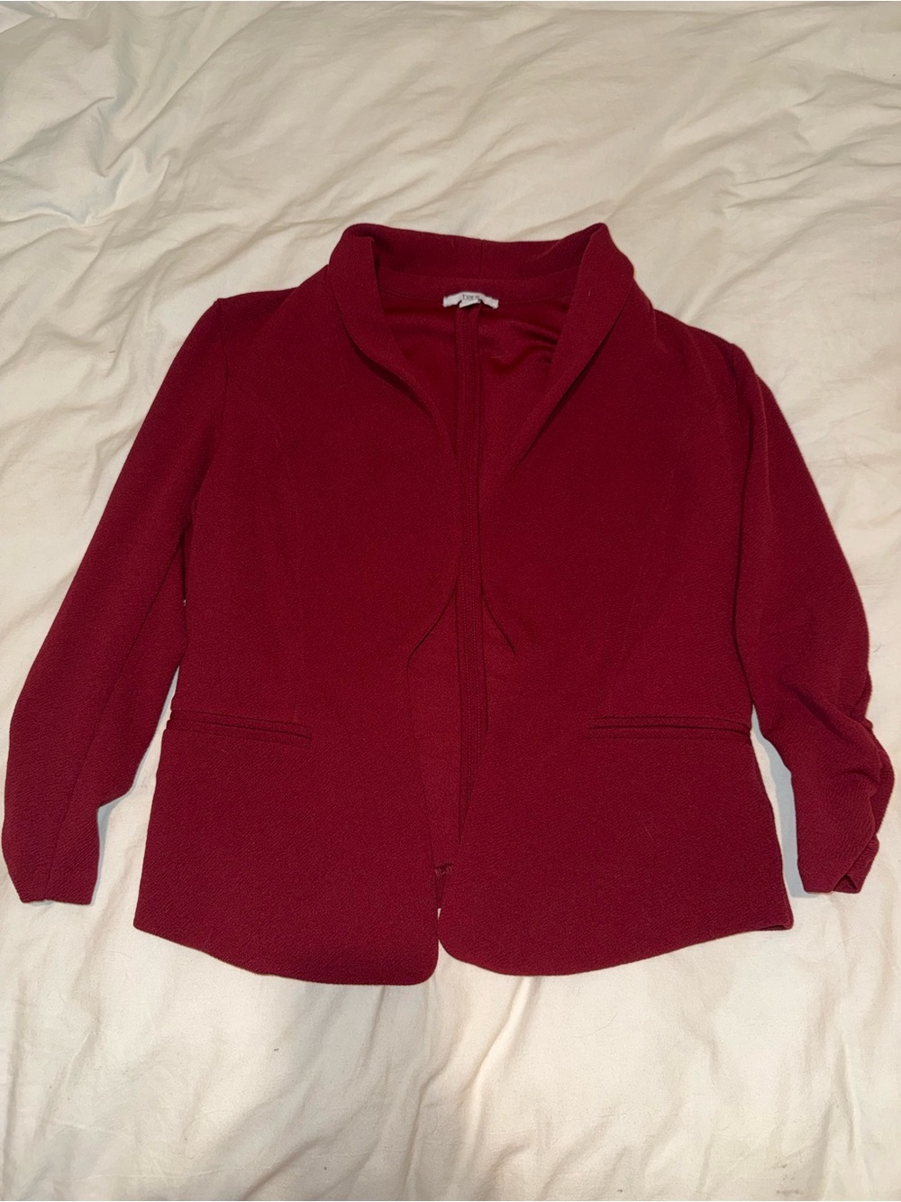 Bar III Wine-Red Open Front Blazer
